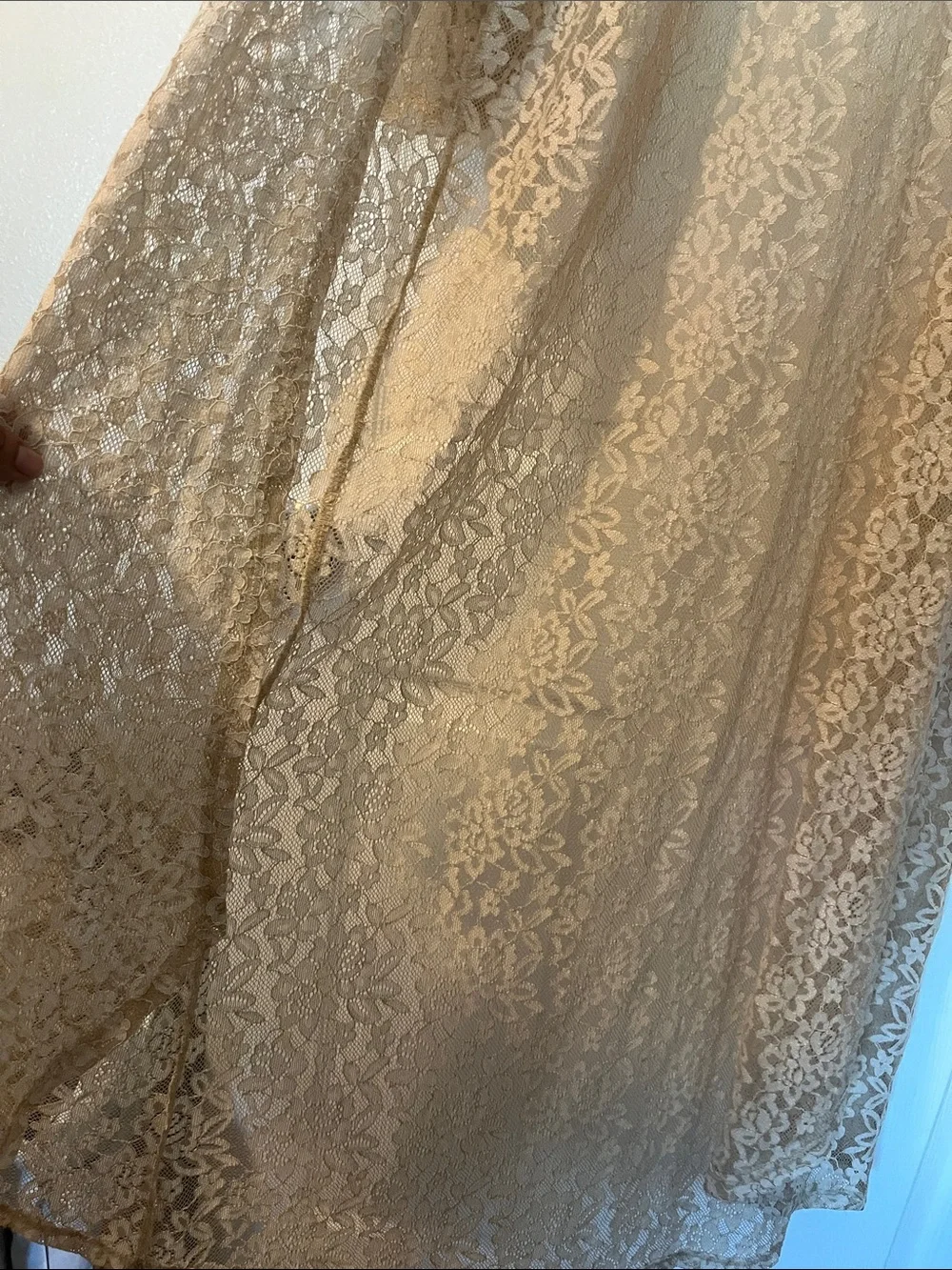 Beige Lace Duster Cover-Up — Lightweight Layering